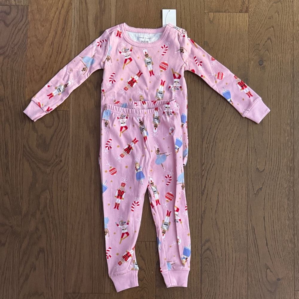 Janie and Jack 2T Pink Nutcracker Pajama Set